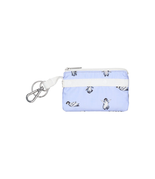 Zip Card Holder<br>Petite Penguins White