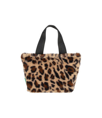 Fur East/West Tote<br>Leopard Fluffy Fur