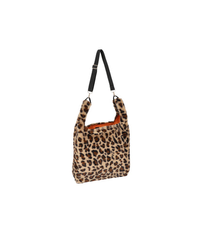 Fur Shoulder Tote<br>Leopard Fluffy Fur