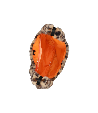 Fur Shoulder Tote<br>Leopard Fluffy Fur