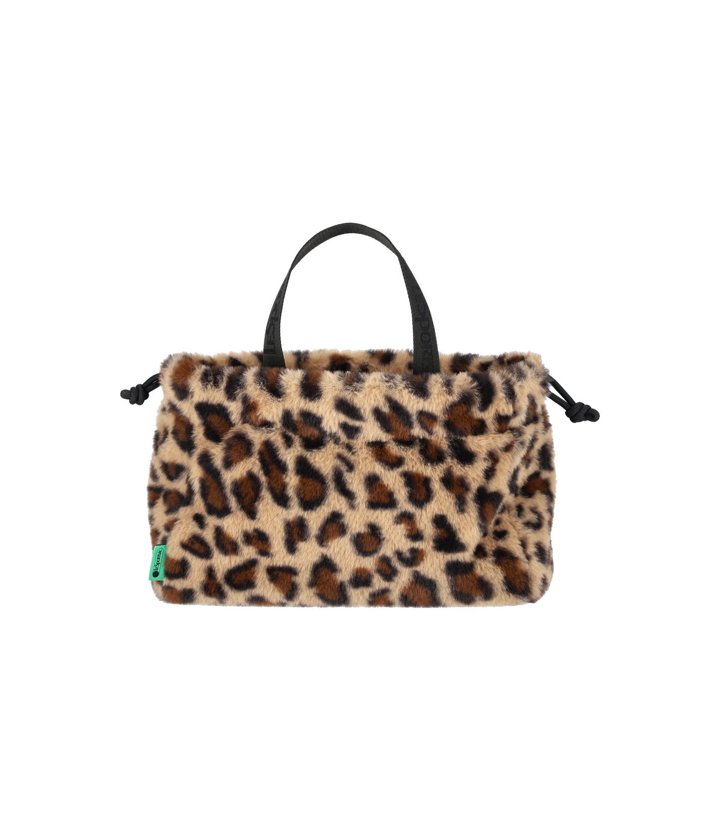 Fur Drawstring Tote<br>Leopard Fluffy Fur