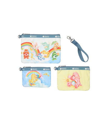 Triple Pouch Set With Wristlet<br>Care Bears Wristlet Set