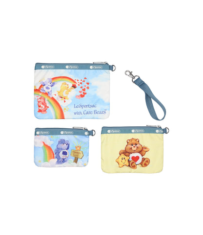 Triple Pouch Set With Wristlet<br>Care Bears Wristlet Set