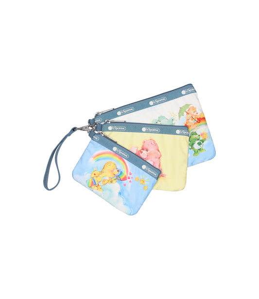 Triple Pouch Set With Wristlet<br>Care Bears Wristlet Set