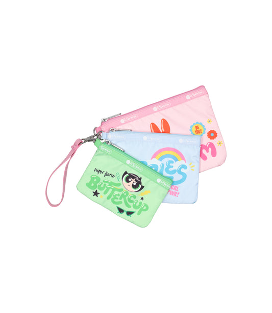 Triple Pouch Set With Wristlet<br>The Powerpuff Girls Wristlet