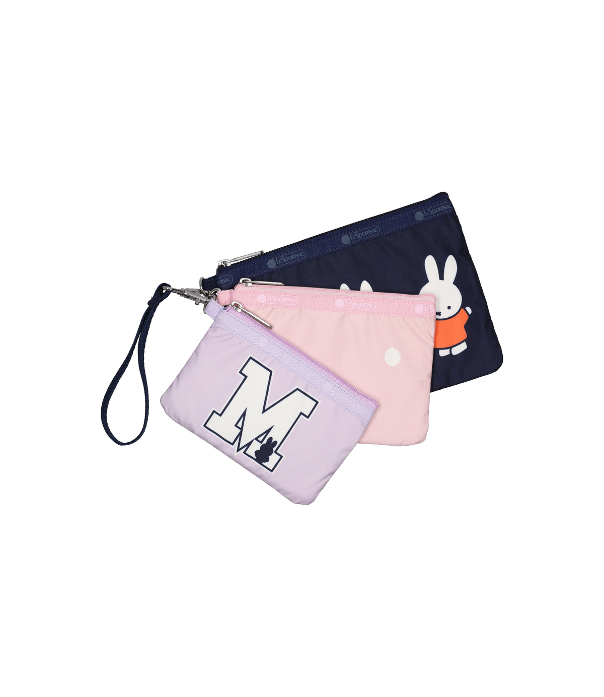 Wristlet Pouch Set<br>Team Miffy Navy/Pink/Lilac