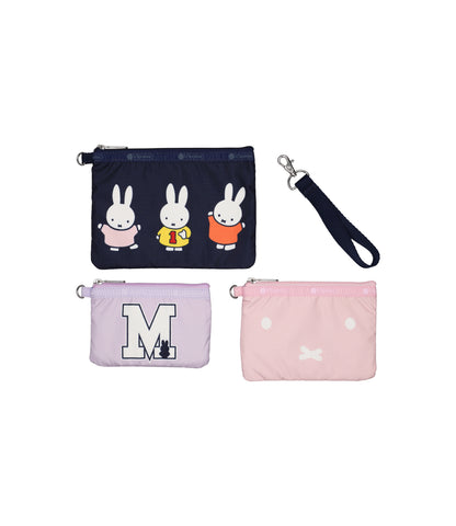 Wristlet Pouch Set<br>Team Miffy Navy/Pink/Lilac