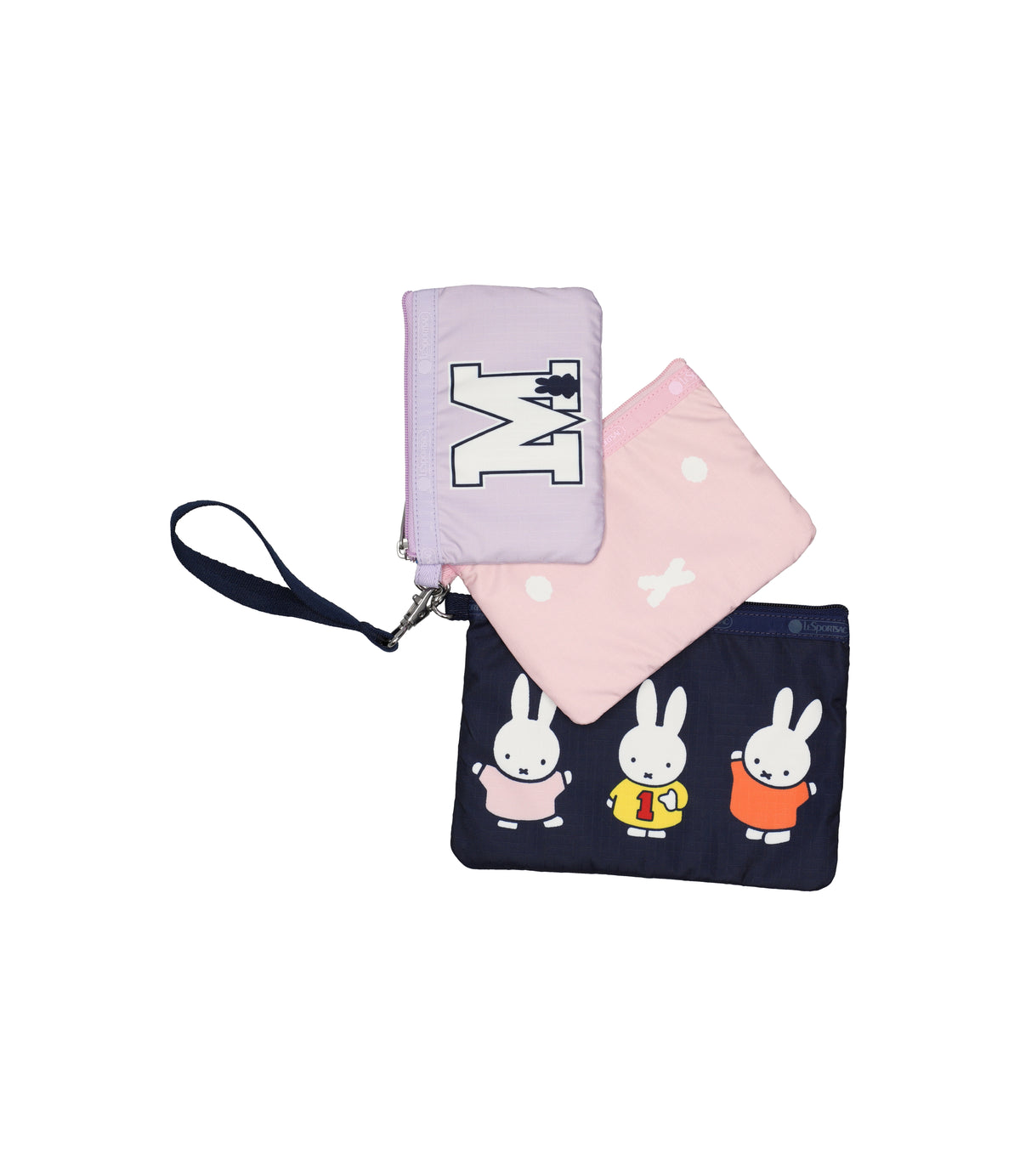 Wristlet Pouch Set<br>Team Miffy Navy/Pink/Lilac