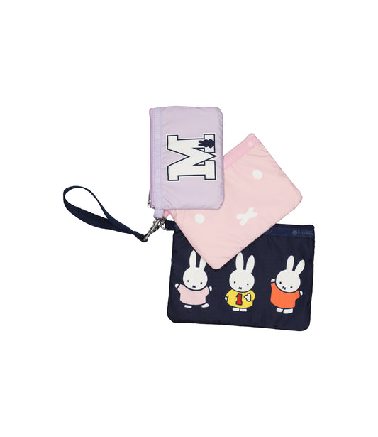Wristlet Pouch Set<br>Team Miffy Navy/Pink/Lilac