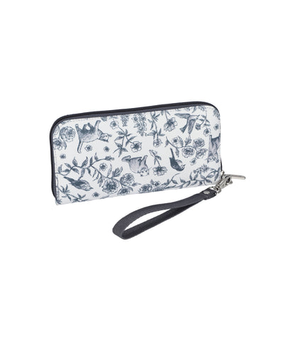 Tech Wallet Wristlet<br>Floral Birds And Cats