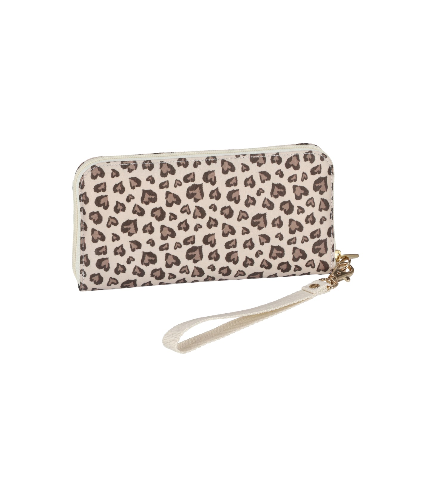 Tech Wallet Wristlet<br>Latte Heart Leopard