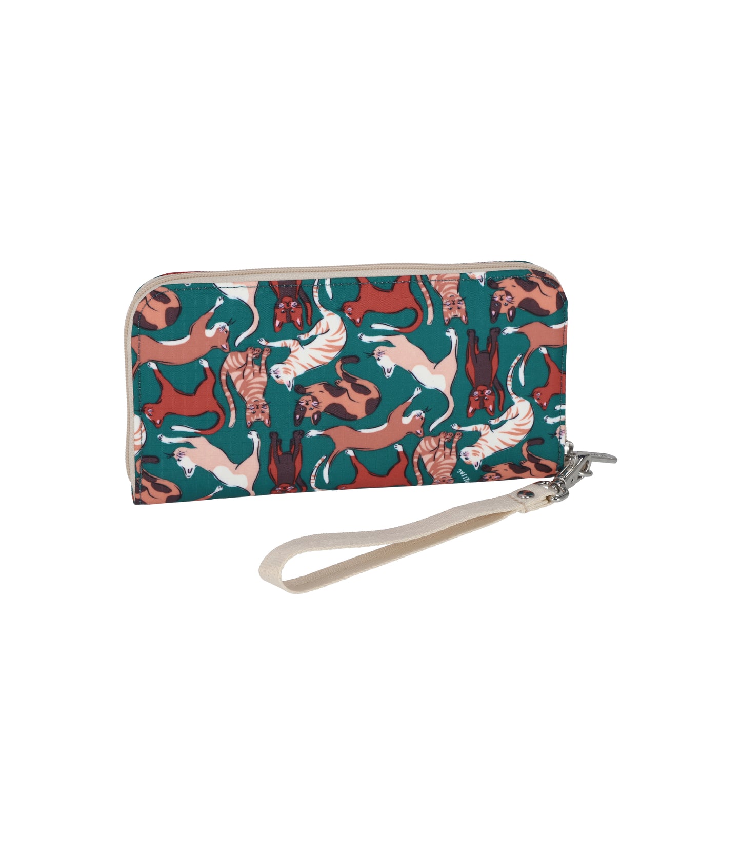 Tech Wallet Wristlet<br>Curious Cats Green