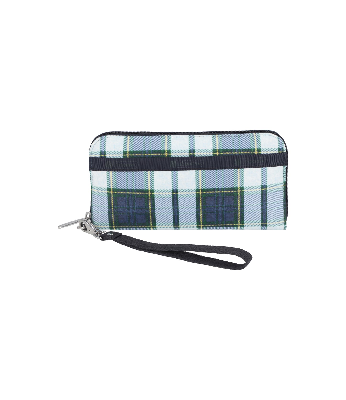 Tech Wallet Wristlet<br>Deep Blue Tartan