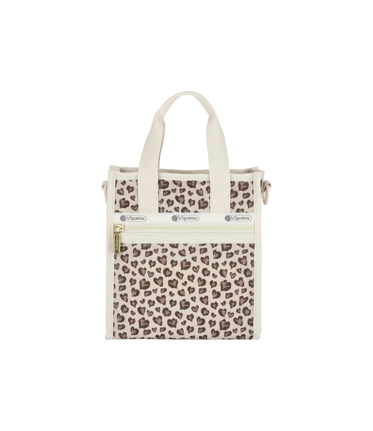 Mini North/South Tote<br>Latte Heart Leopard