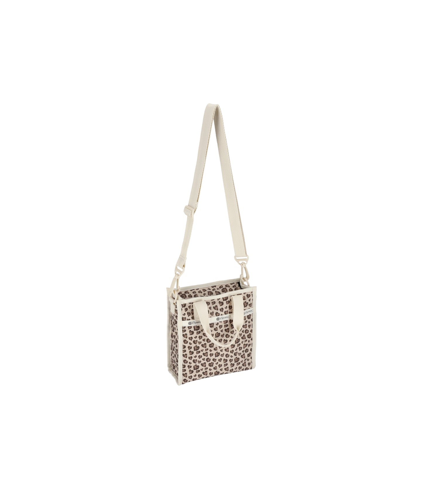 Mini North/South Tote<br>Latte Heart Leopard