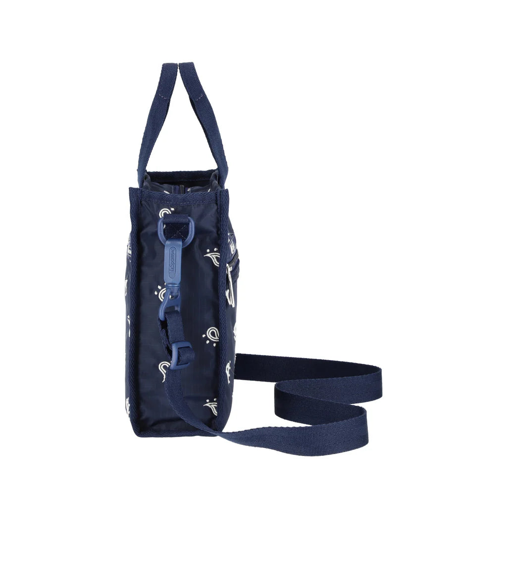 Mini North/South Tote<br>Navy Bandana Embroidery