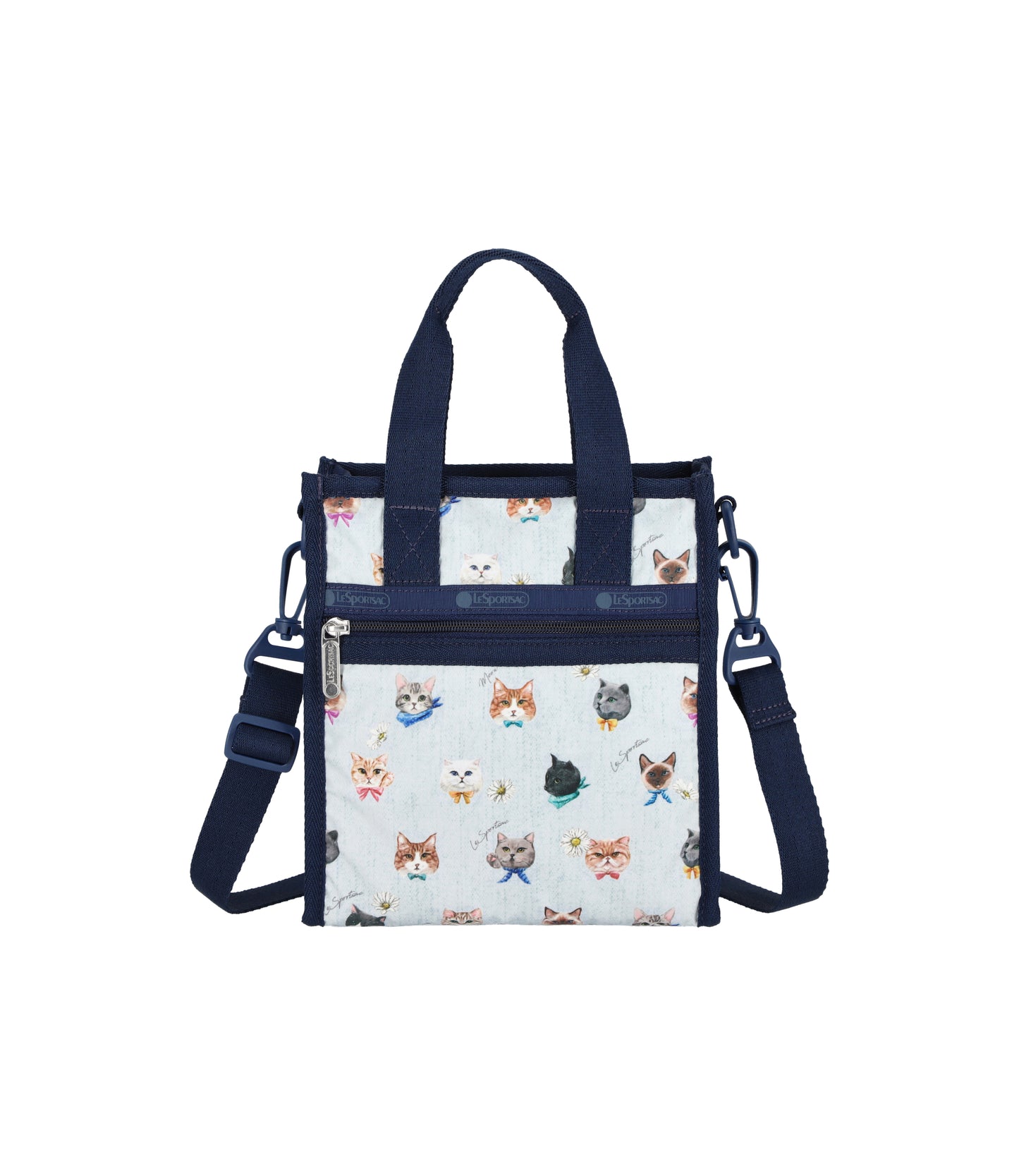 Mini North/South Tote<br>Playful Cats Sky Blue