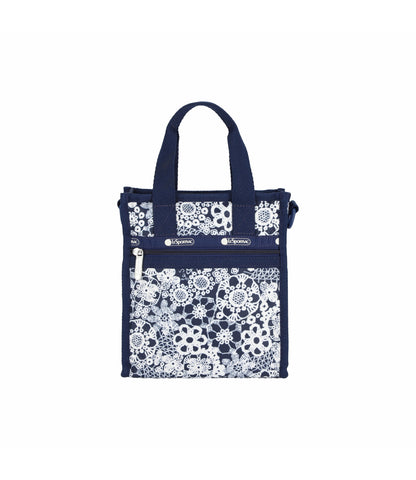 Mini North/South Tote<br>Floral Lace Navy