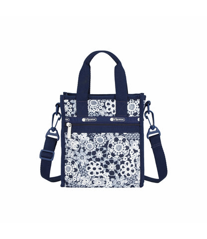 Mini North/South Tote<br>Floral Lace Navy