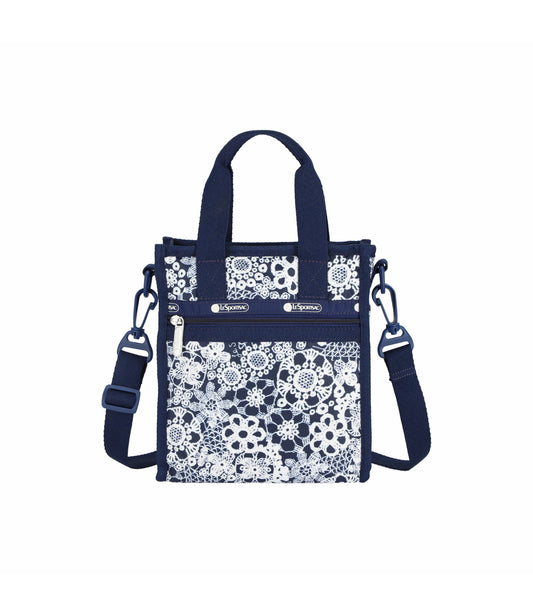 Mini North/South Tote<br>Floral Lace Navy