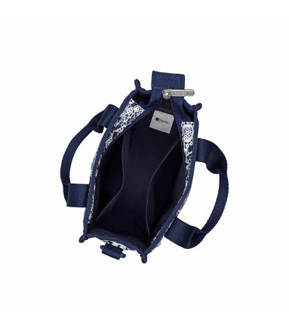 Mini North/South Tote<br>Floral Lace Navy