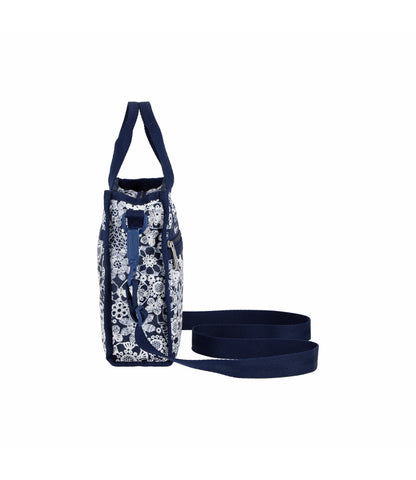 Mini North/South Tote<br>Floral Lace Navy
