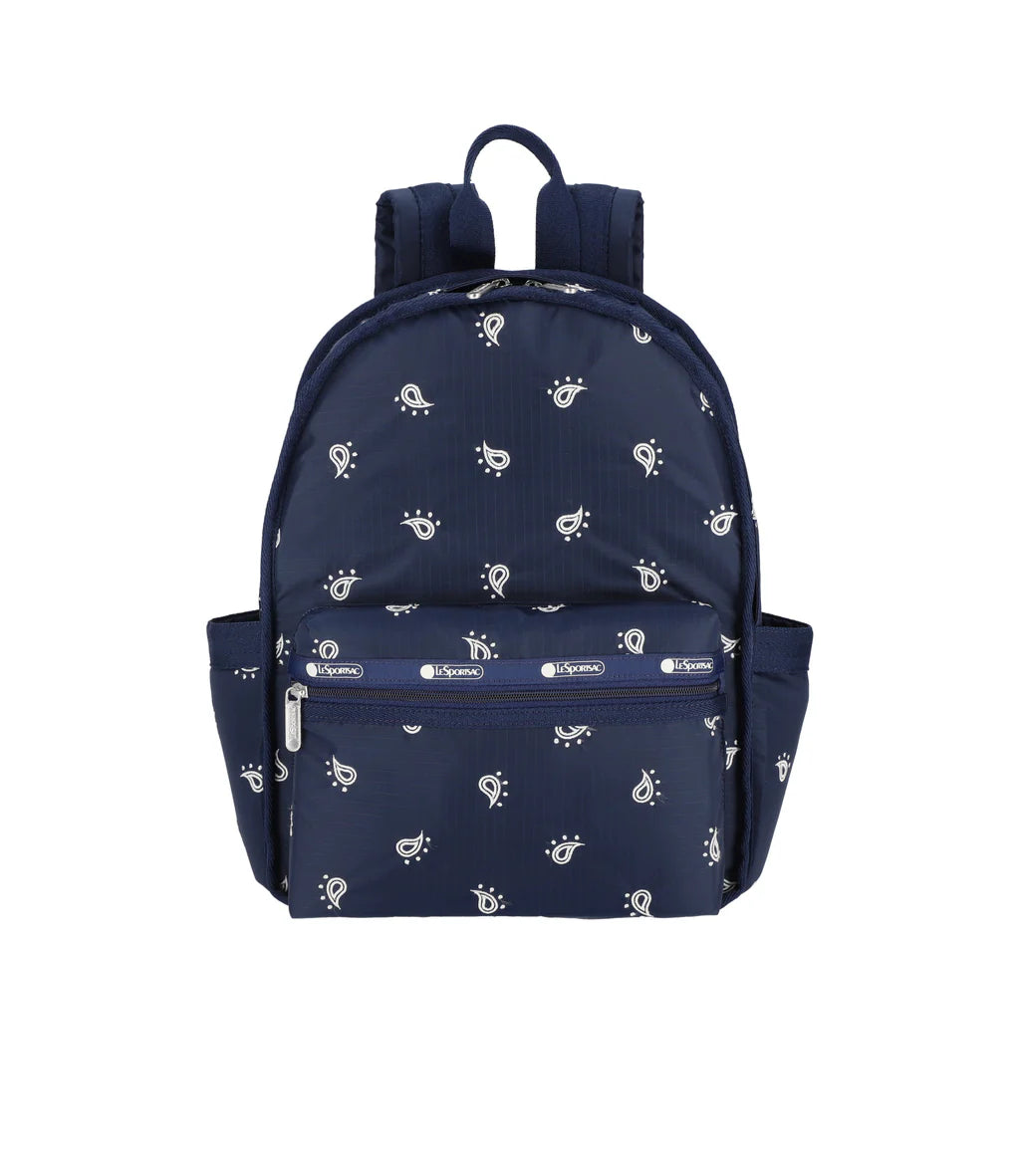 Route Small Backpack<br>Navy Bandana Embroidery