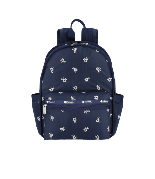 Route Small Backpack<br>Navy Bandana Embroidery