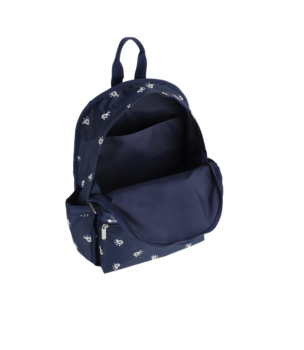 Route Small Backpack<br>Navy Bandana Embroidery