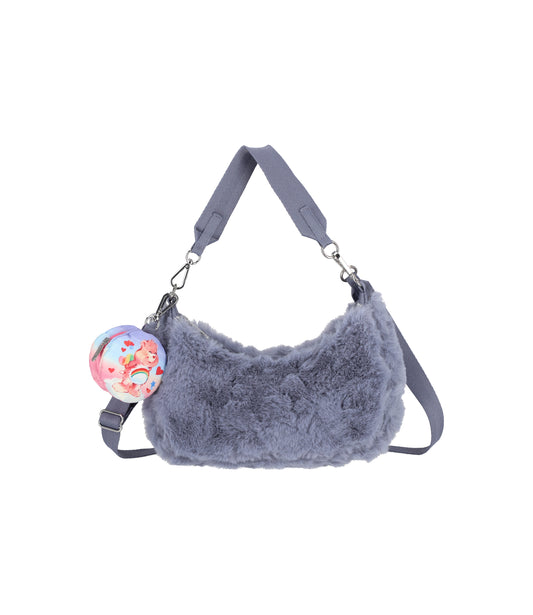 Small Convertible Hobo<br>Care Bears Fuzzy Gray