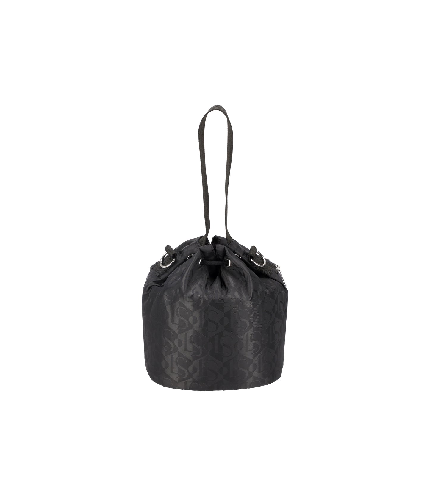 Drawstring Bucket Bag<br>Monogram Jacquard Black