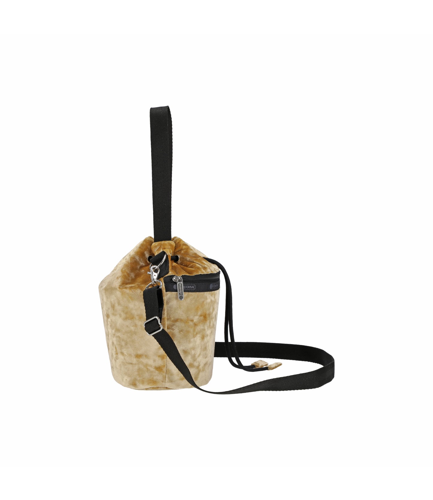 Drawstring Bucket Bag<br>Velour Gold