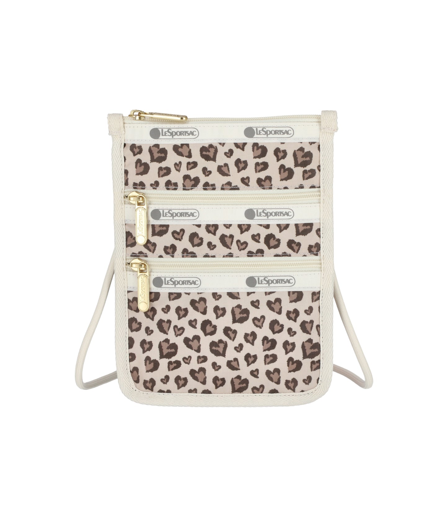 Crossbody Phone Bag<br>Latte Heart Leopard