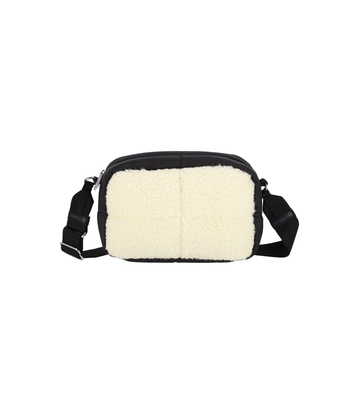 Puffy Cube Crossbody<br>Cream Vegan Sherpa