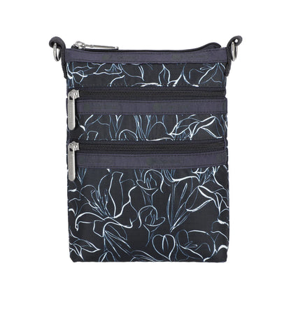 3 Zip Crossbody<br>Sketched Floral Navy