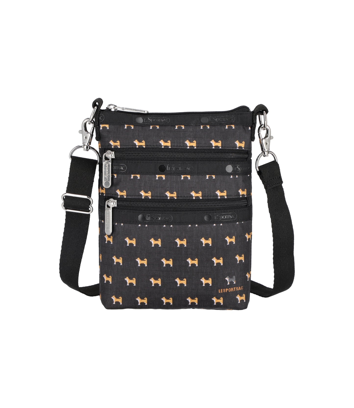 3 Zip Crossbody<br>Shiba Pixel