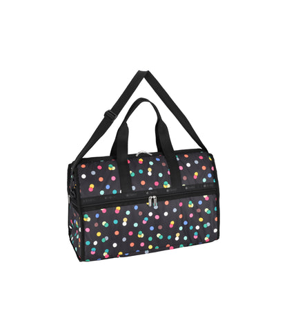 Deluxe Large Weekender<br>Multicolor Dots Black