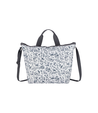 Deluxe Easy Carry Tote<br>Floral Birds And Cats