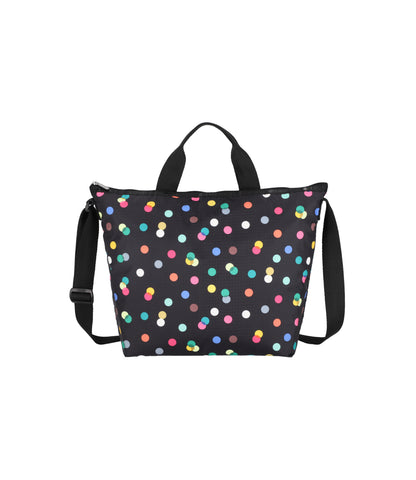 Deluxe Easy Carry Tote<br>Multicolor Dots Black