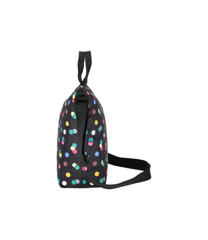 Deluxe Easy Carry Tote<br>Multicolor Dots Black