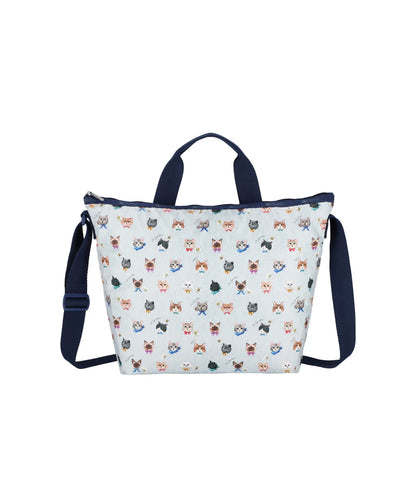 Deluxe Easy Carry Tote<br>Playful Cats Sky Blue