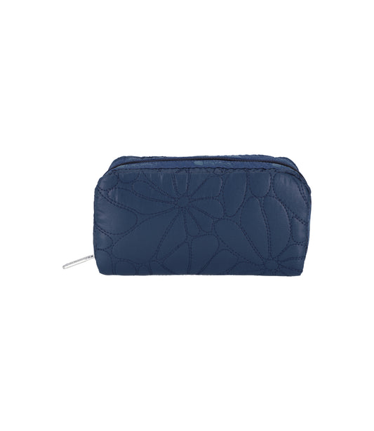 Rectangular Cosmetic<br>Navy Quilted Blooms