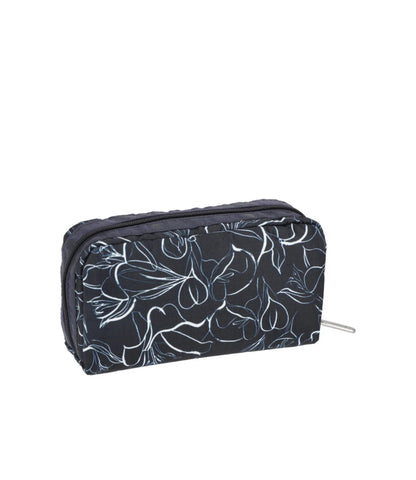 Rectangular Cosmetic<br>Sketched Floral Navy