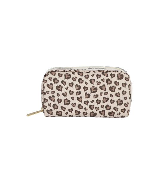 Rectangular Cosmetic<br>Latte Heart Leopard