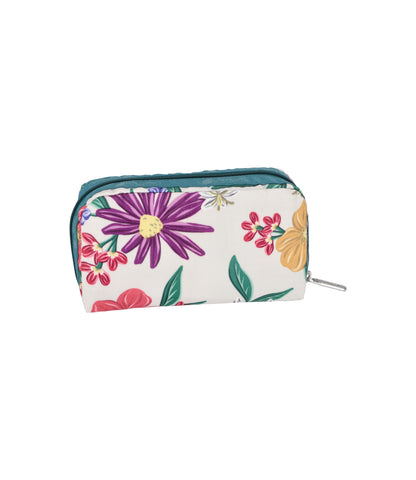 Rectangular Cosmetic<br>Graphic Floral Ivory