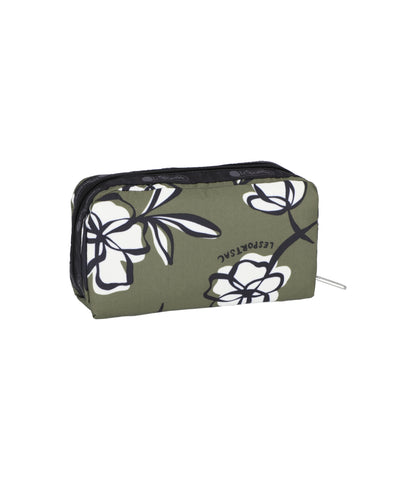 Rectangular Cosmetic<br>Olive Floral Silhouette