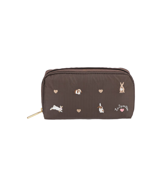 Rectangular Cosmetic<br>Bunny Embroidery