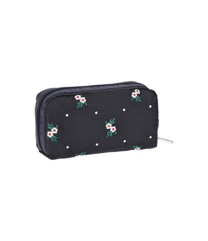 Rectangular Cosmetic<br>Floral Lattice Embroidery