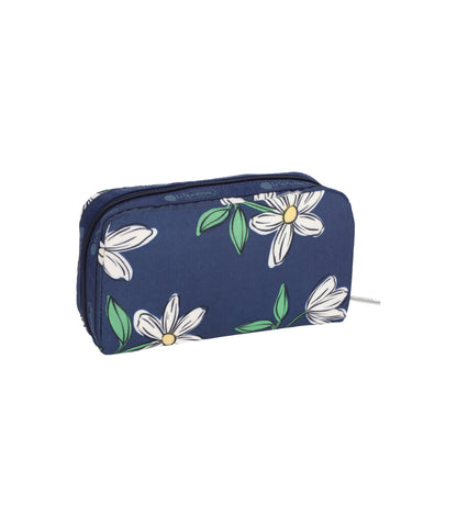 Rectangular Cosmetic<br>Floral Blooms Navy