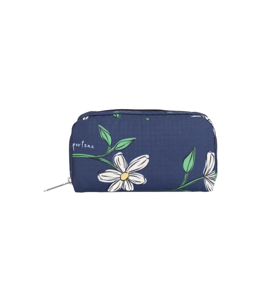Rectangular Cosmetic<br>Floral Blooms Navy